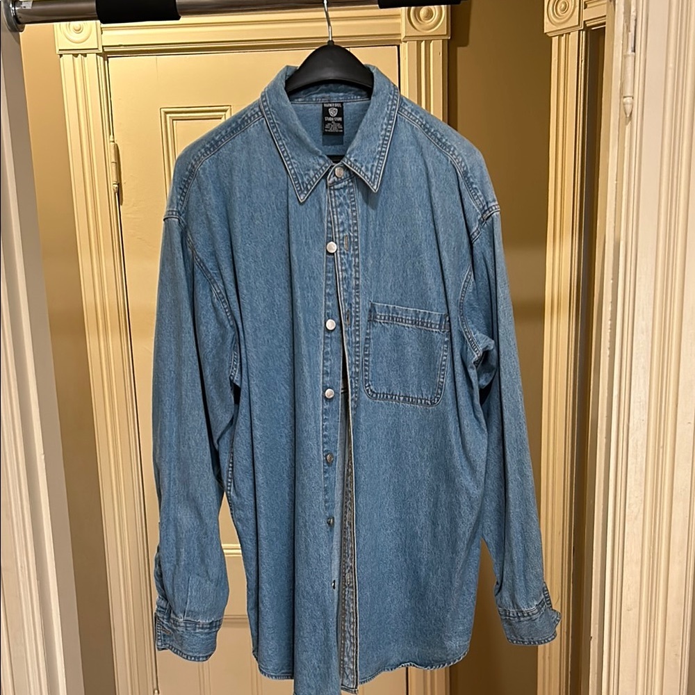 Warner Bros. Blue Oversized Button Down Shirt